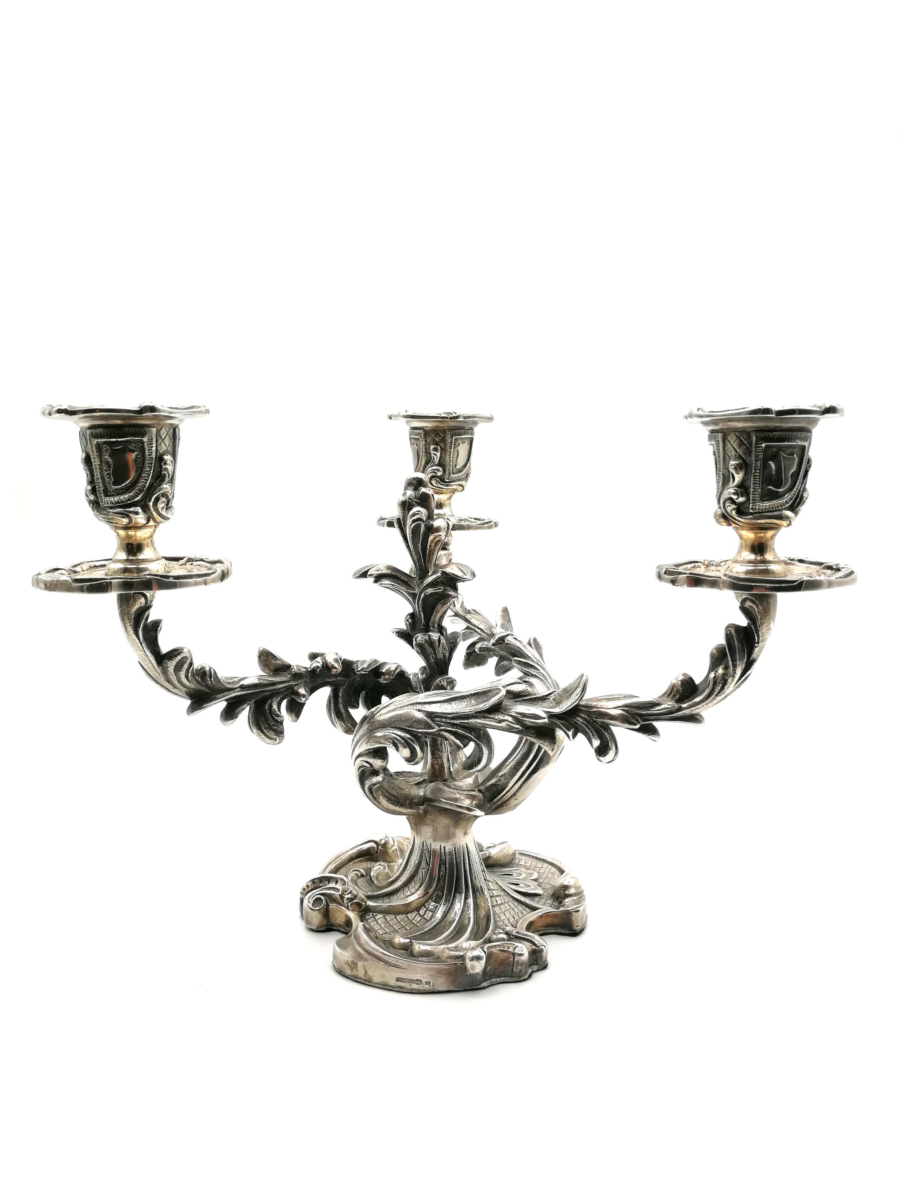 Wiskeman Pair of Rococo Silver Plated Candelabra 2