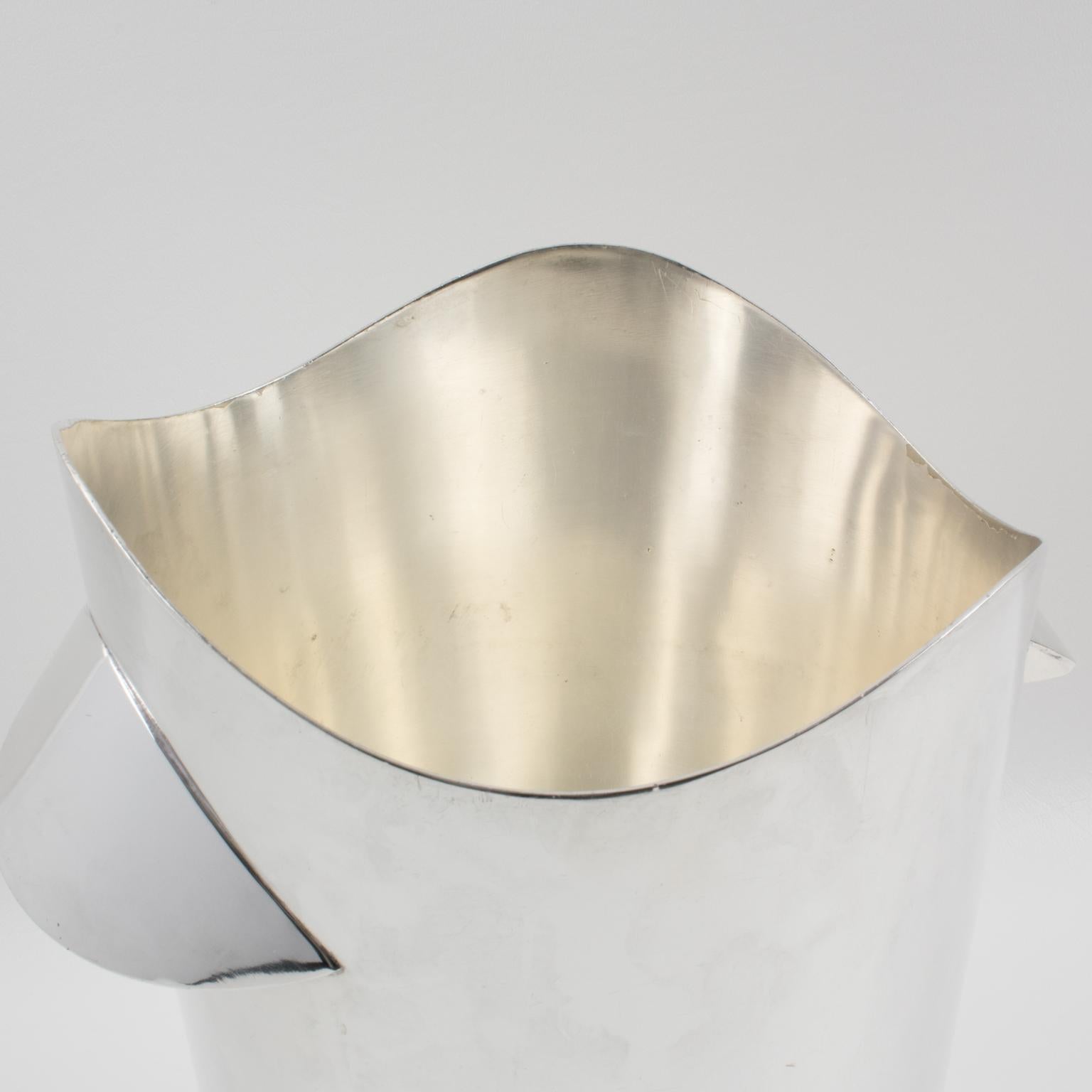 Wiskemann Modernist Silver Plate Champagne Ice Bucket Wine Cooler For Sale 3