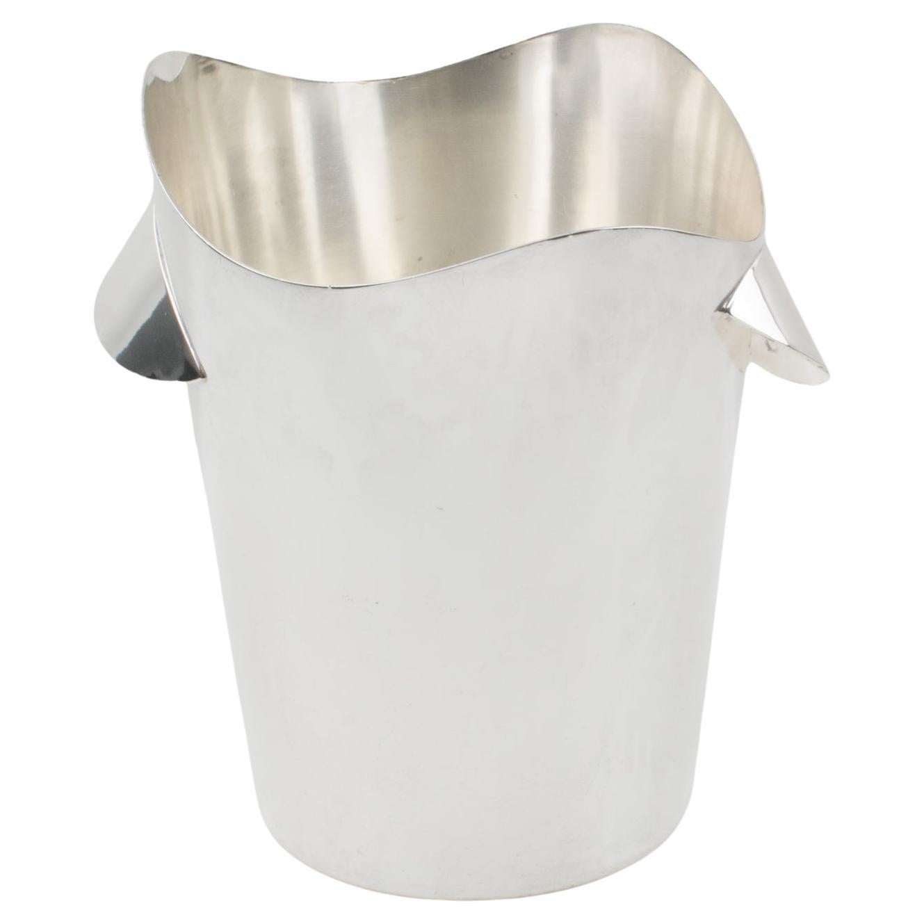 Wiskemann Modernist Silver Plate Champagne Ice Bucket Wine Cooler For Sale