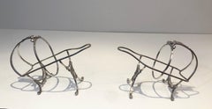 Wiskemann:: Paire de porte-bouteilles de style Louis XVI:: plaqué argent:: Belgique