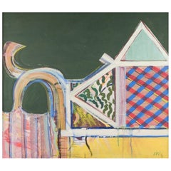Wismann, artiste allemand. Huile sur toile. composition abstraite. 1966.
