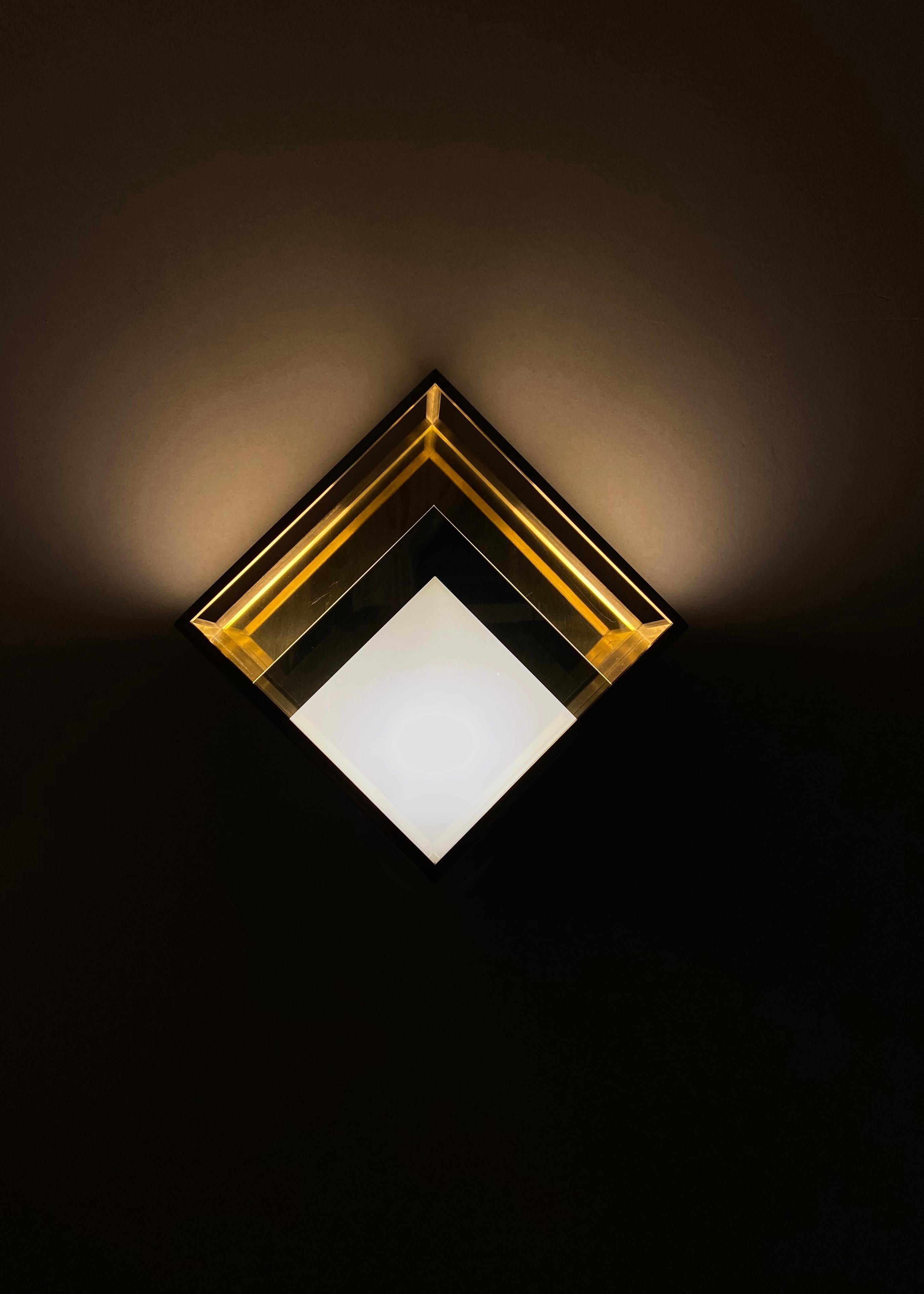 Modern WISO - Solid brass wall sconce handmade by Diaphan Studio For Sale