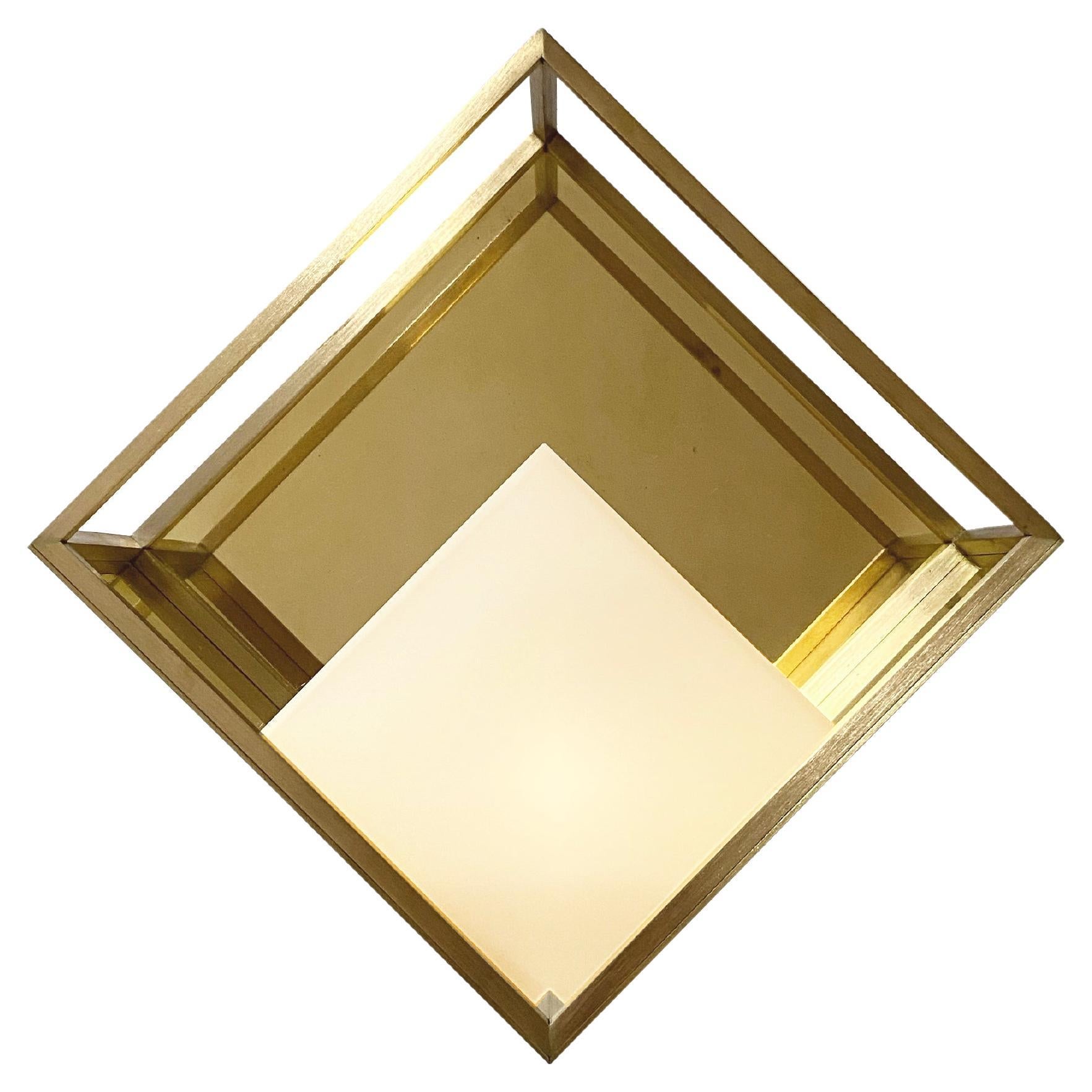 WISO - Solid brass wall sconce handmade by Diaphan Studio For Sale