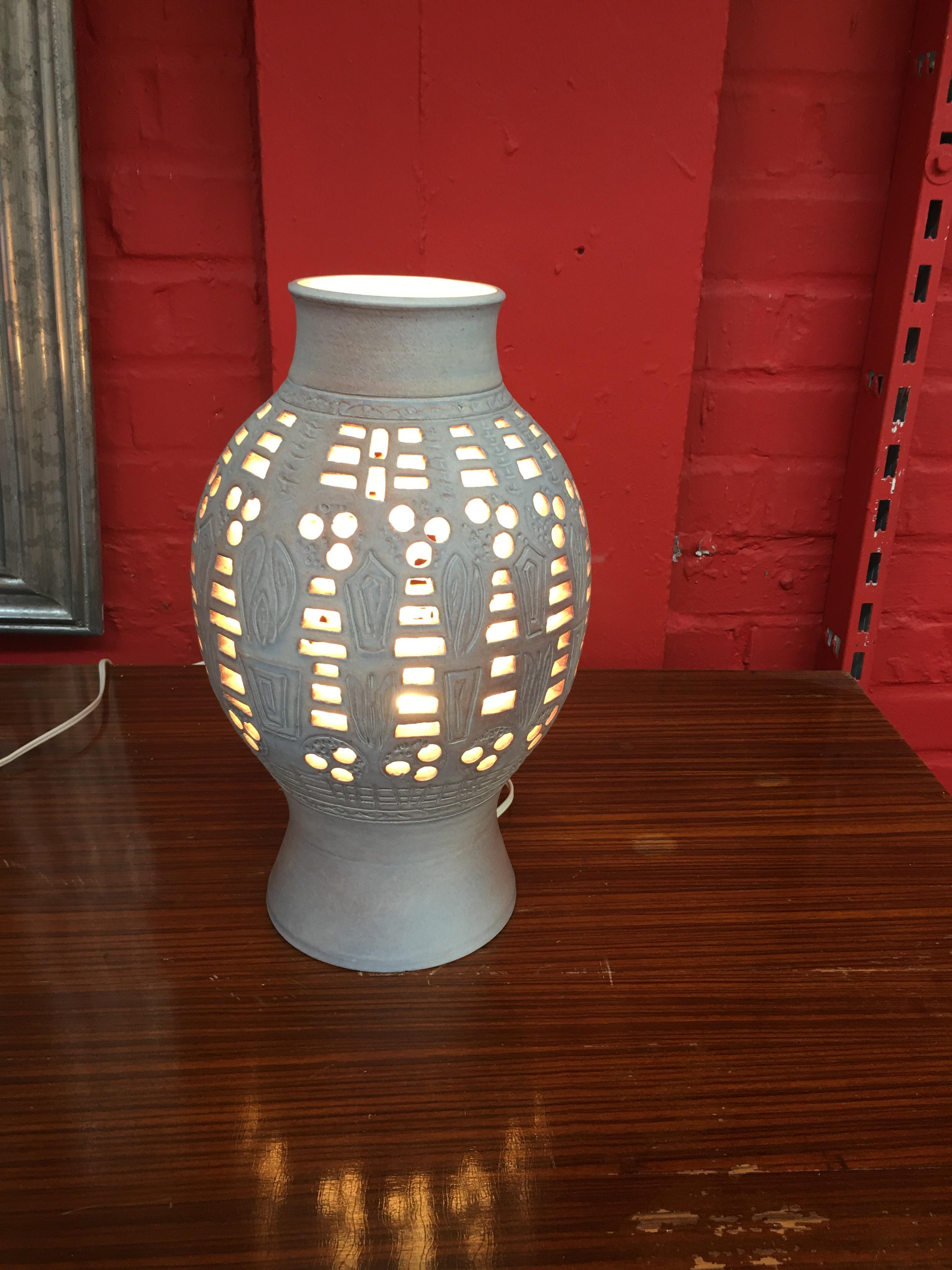 Abbaye de Wisques, 2 lampes en grès émaillé vers 1960 en vente 1