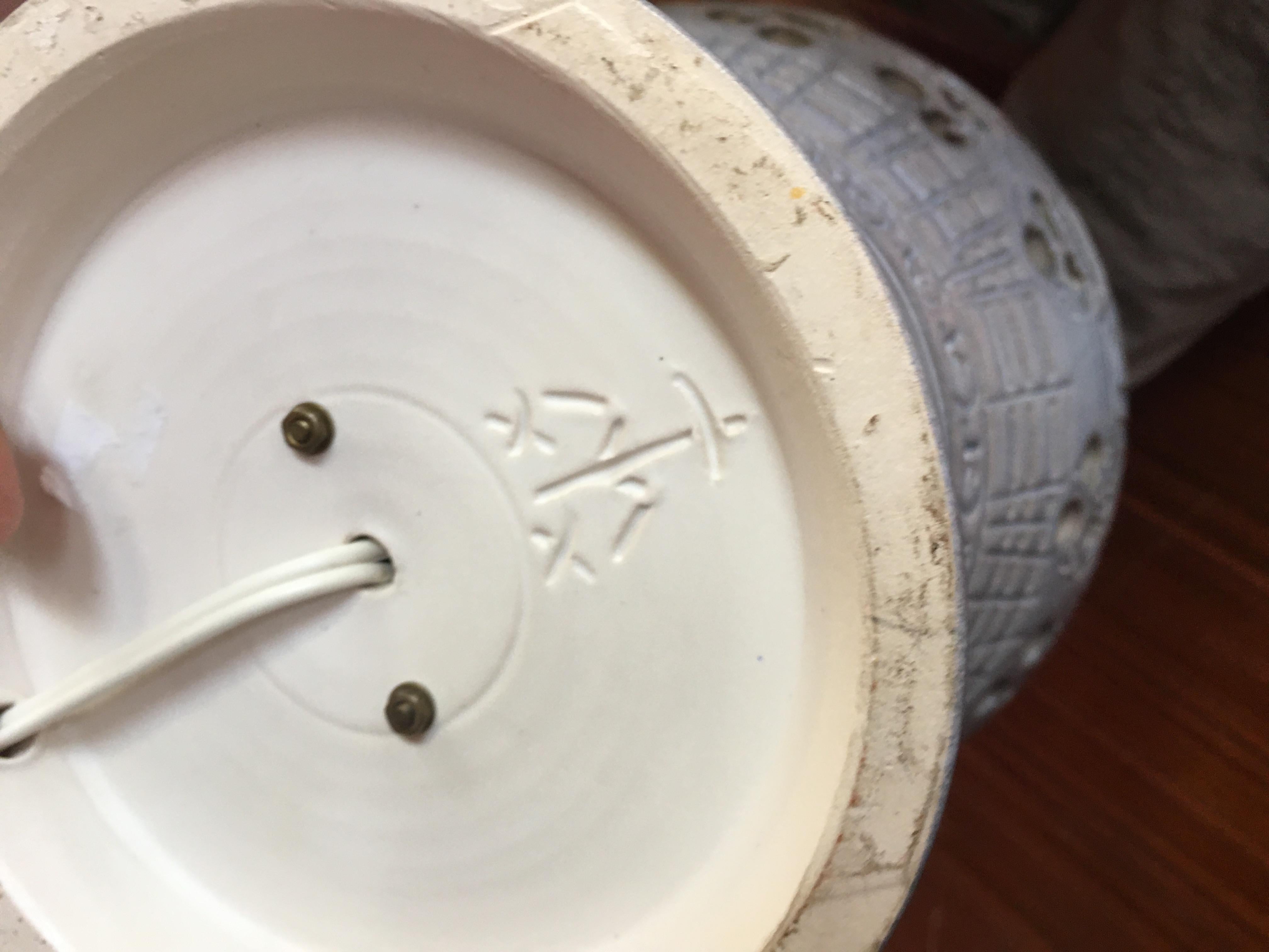 Milieu du XXe siècle Abbaye de Wisques, 2 lampes en grès émaillé vers 1960 en vente
