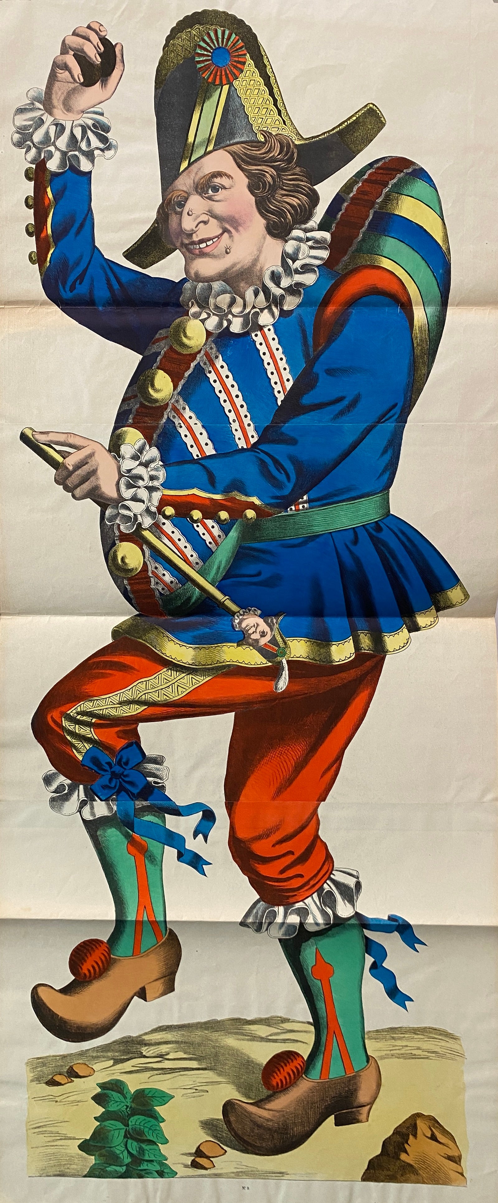 Giullare di Wissembourg Litografia originale d'epoca del 1880 ca. in vendita