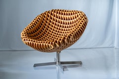 Wisteria Nexus Swivel Chair in Bent Teak Plywood, Modern Design, 2011