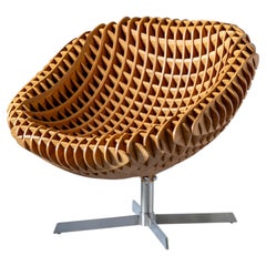 Wisteria Nexus Swivel Chair in Bent Teak Plywood, Modern Design, 2011