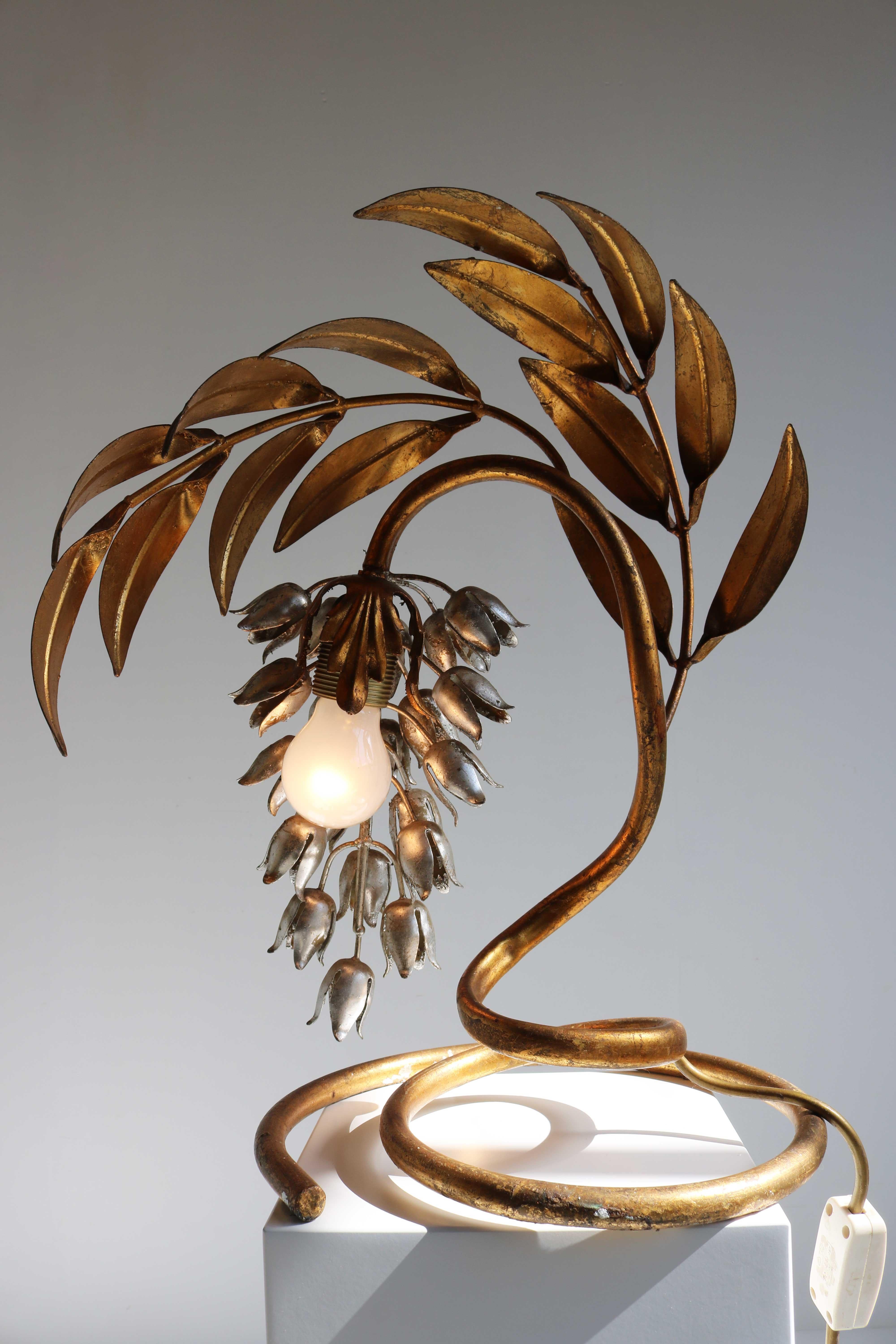 Wisteria Table Lamp, Regency Gilt Table Light by Hans Kögl, Germany, 1970s For Sale 5