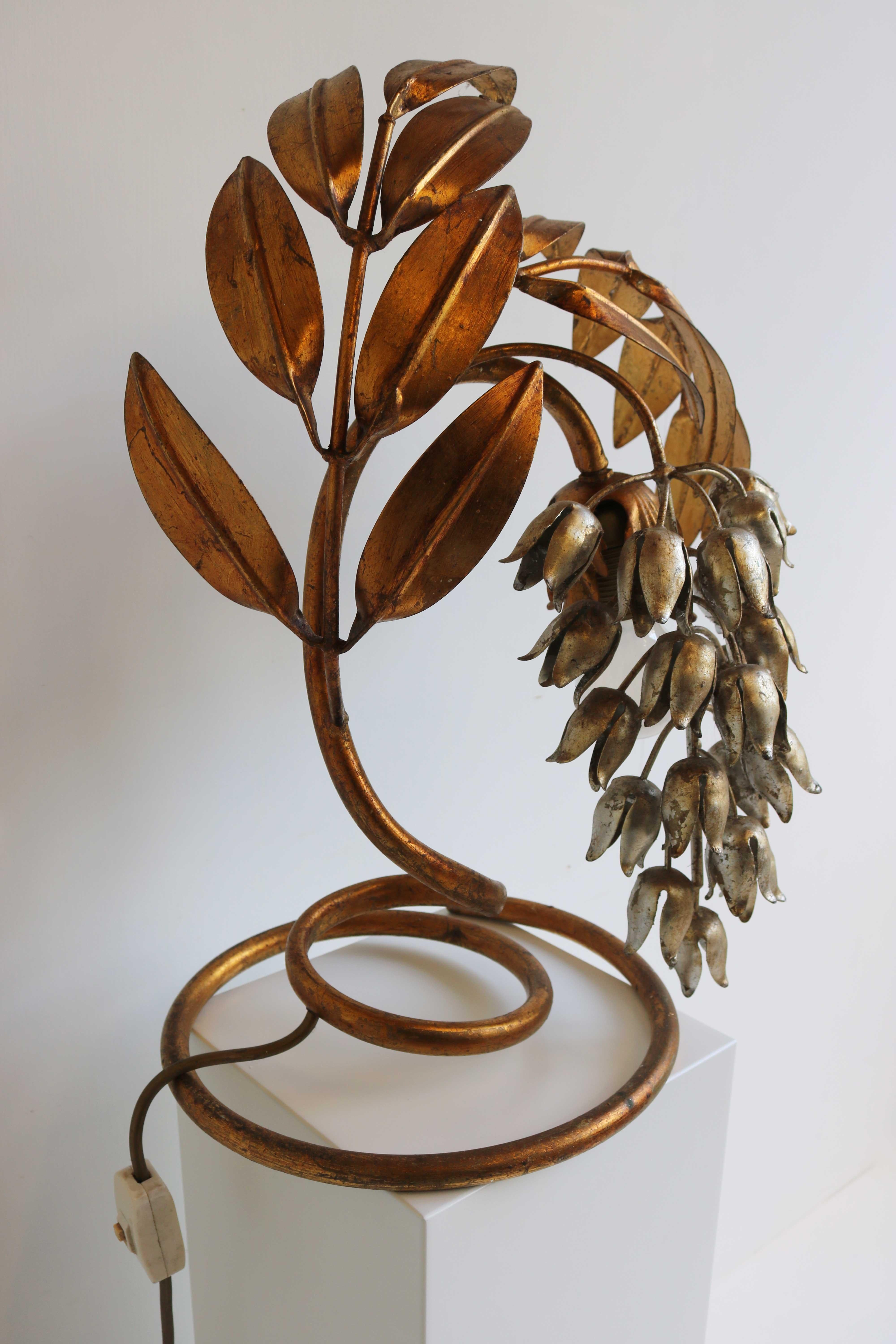 Wisteria Table Lamp, Regency Gilt Table Light by Hans Kögl, Germany, 1970s In Good Condition For Sale In Ijzendijke, NL