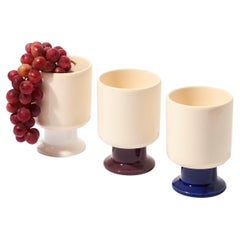 WIT Mug set of 3 / Ecru / Kobalt / White / Plum by Malwina Konopacka