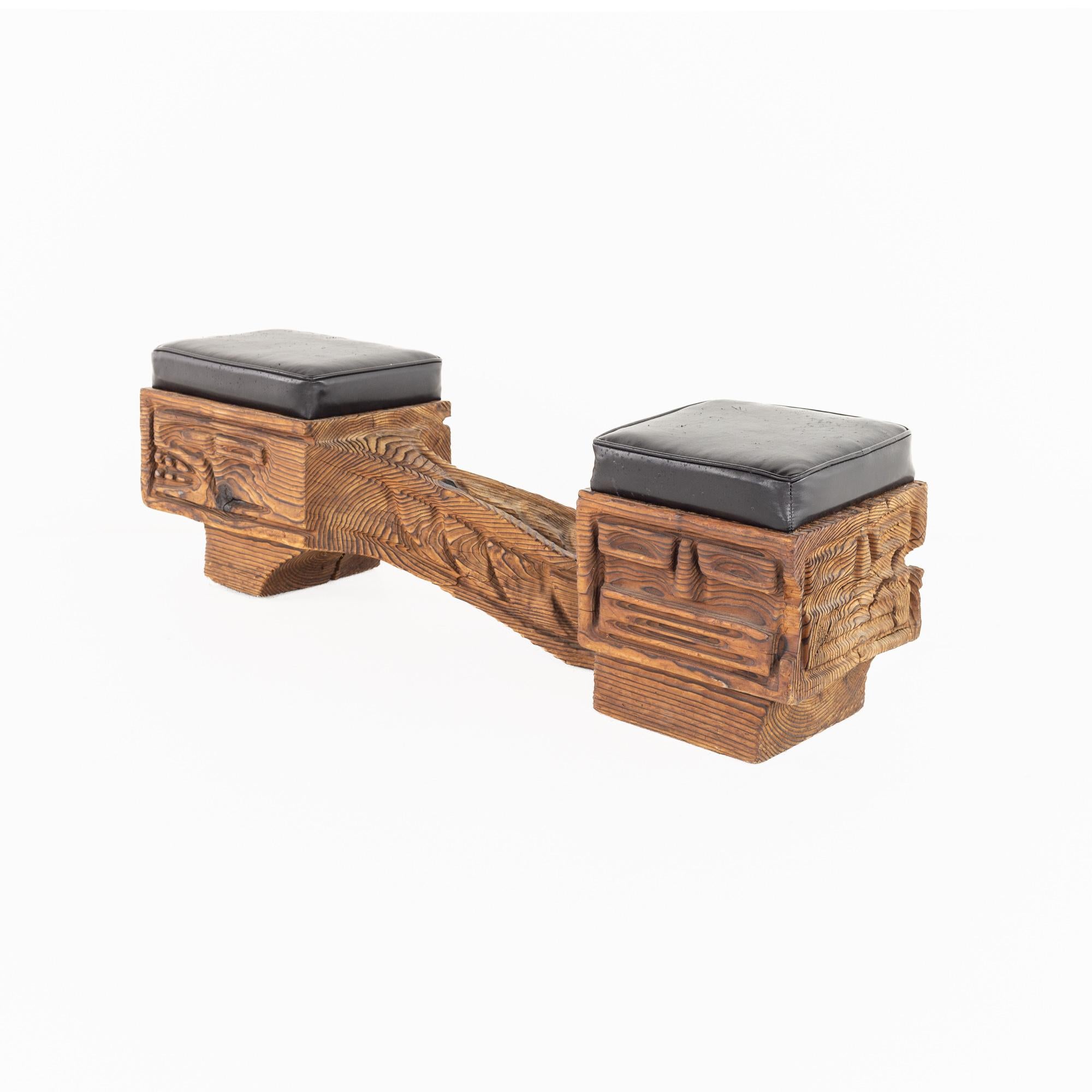 Mid-Century Modern Witco Mid Century Tiki Style Bench Sold 05/09/22