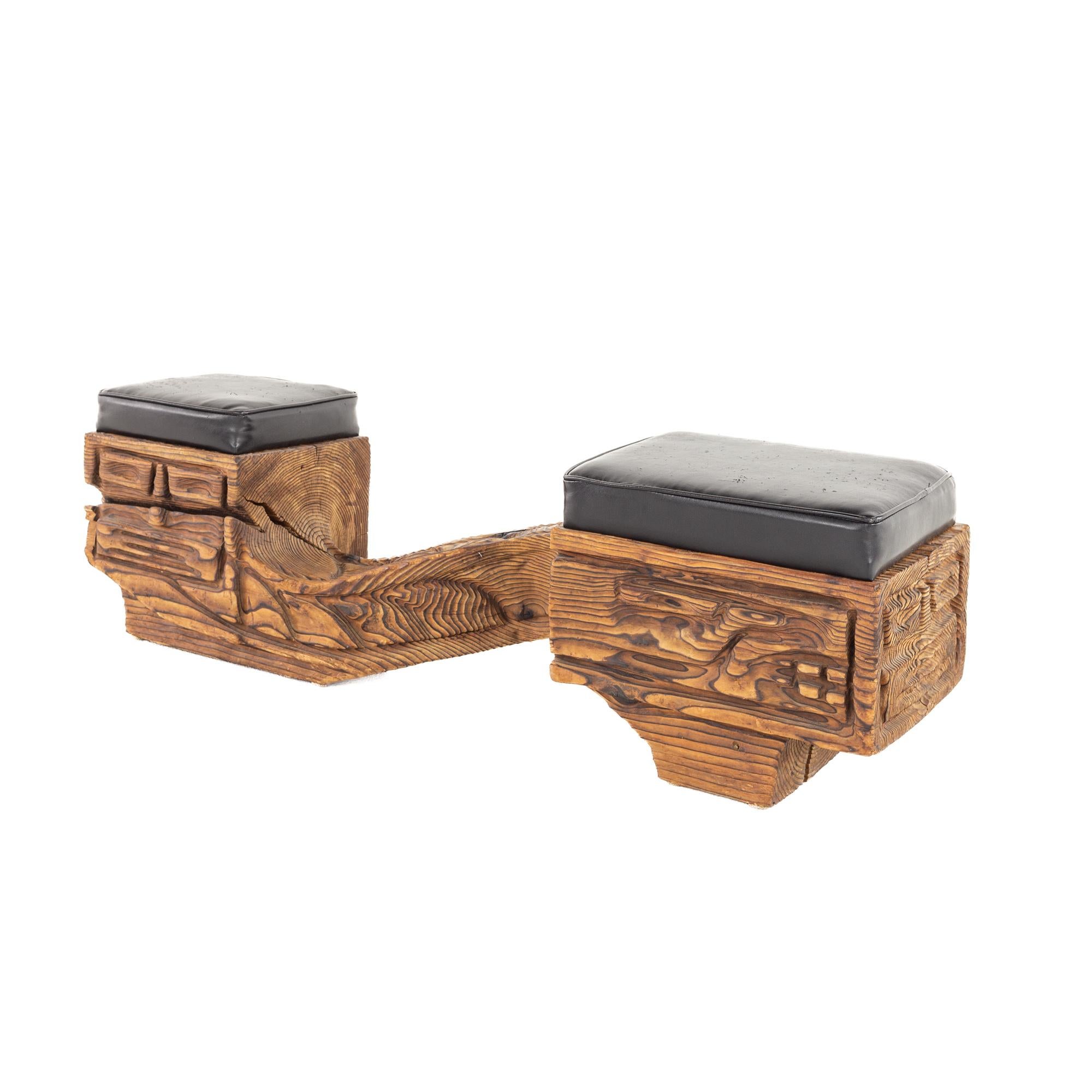 Late 20th Century Witco Mid Century Tiki Style Bench Sold 05/09/22