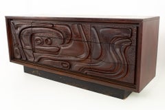 Witco Oceanic Mid Century Brutalist Pedestal Base 9 Drawer Lowboy Dresser