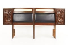 Witco Pulaski Oceanic Mid-Century Queen Storage Headboard