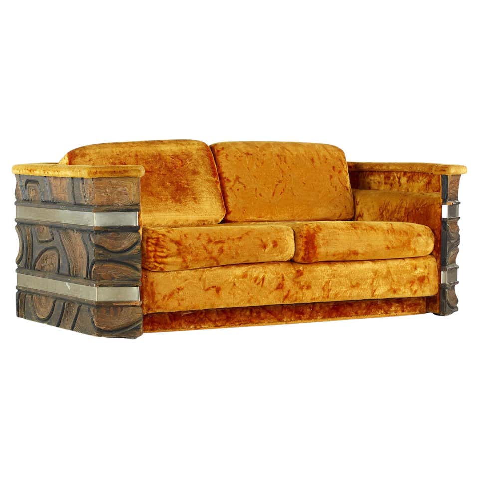 Mid-Century Clam Shell Loveseat For Sale at 1stDibs | clam shell couch ...