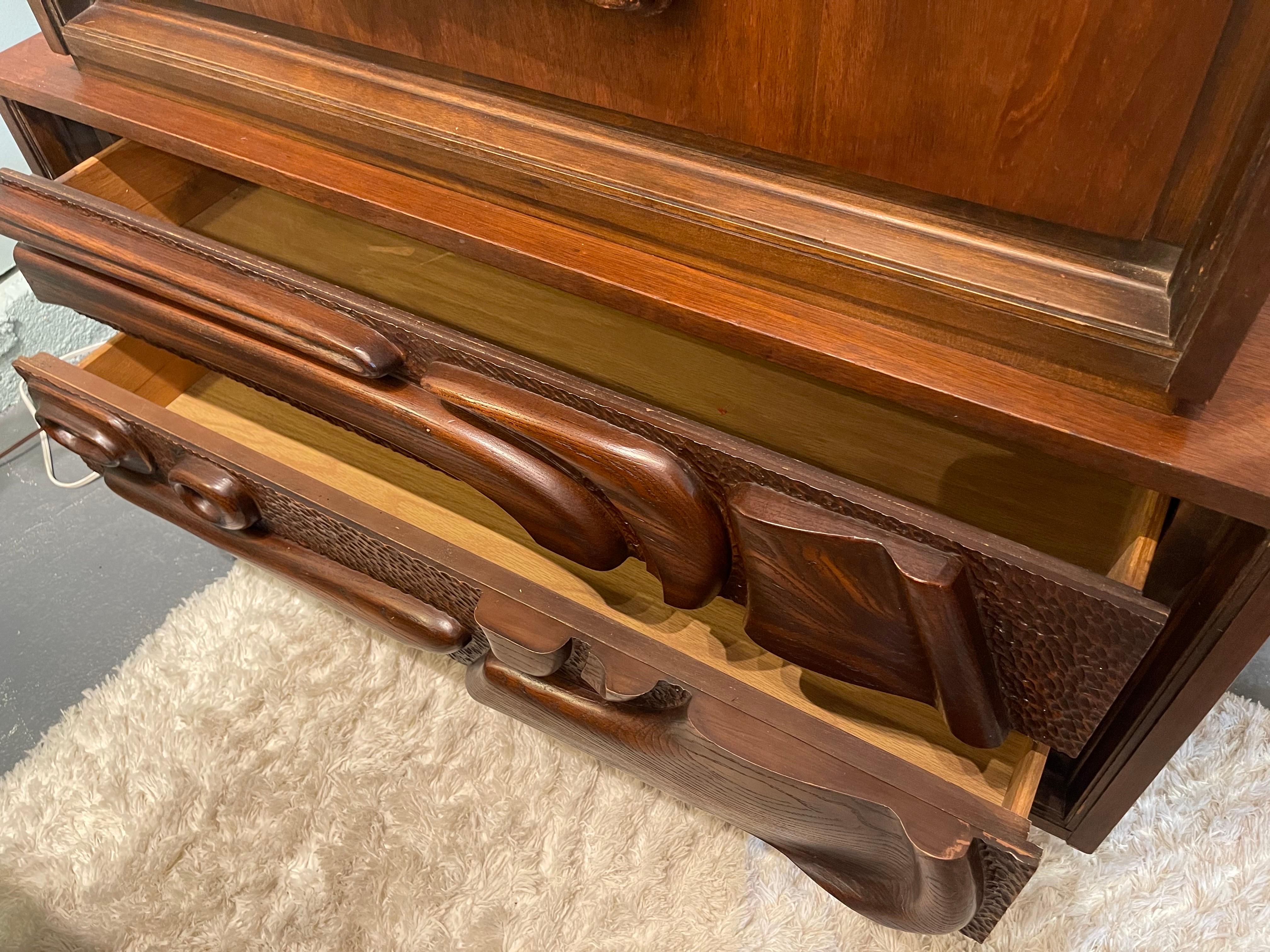Witco Style Pulaski Mid Century Oceanic Brutalist Gentlemans Chest Highboy 5