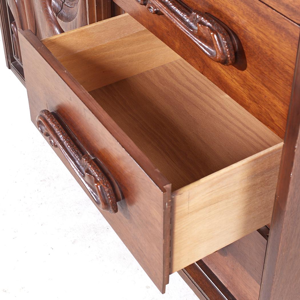 Witco Style Pulaski Oceanic Mid Century Highboy Dresser Armoire For Sale 3