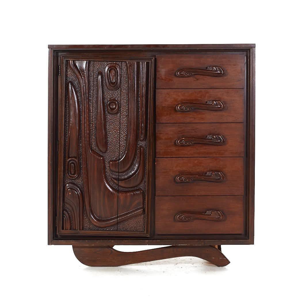 Witco Style Pulaski Oceanic Mid Century Highboy Dresser Armoire

This highboy measures: 48.25 wide x 19 deep x 52 inches high

All pieces of furniture can be had in what we call restored vintage condition. That means the piece is restored upon