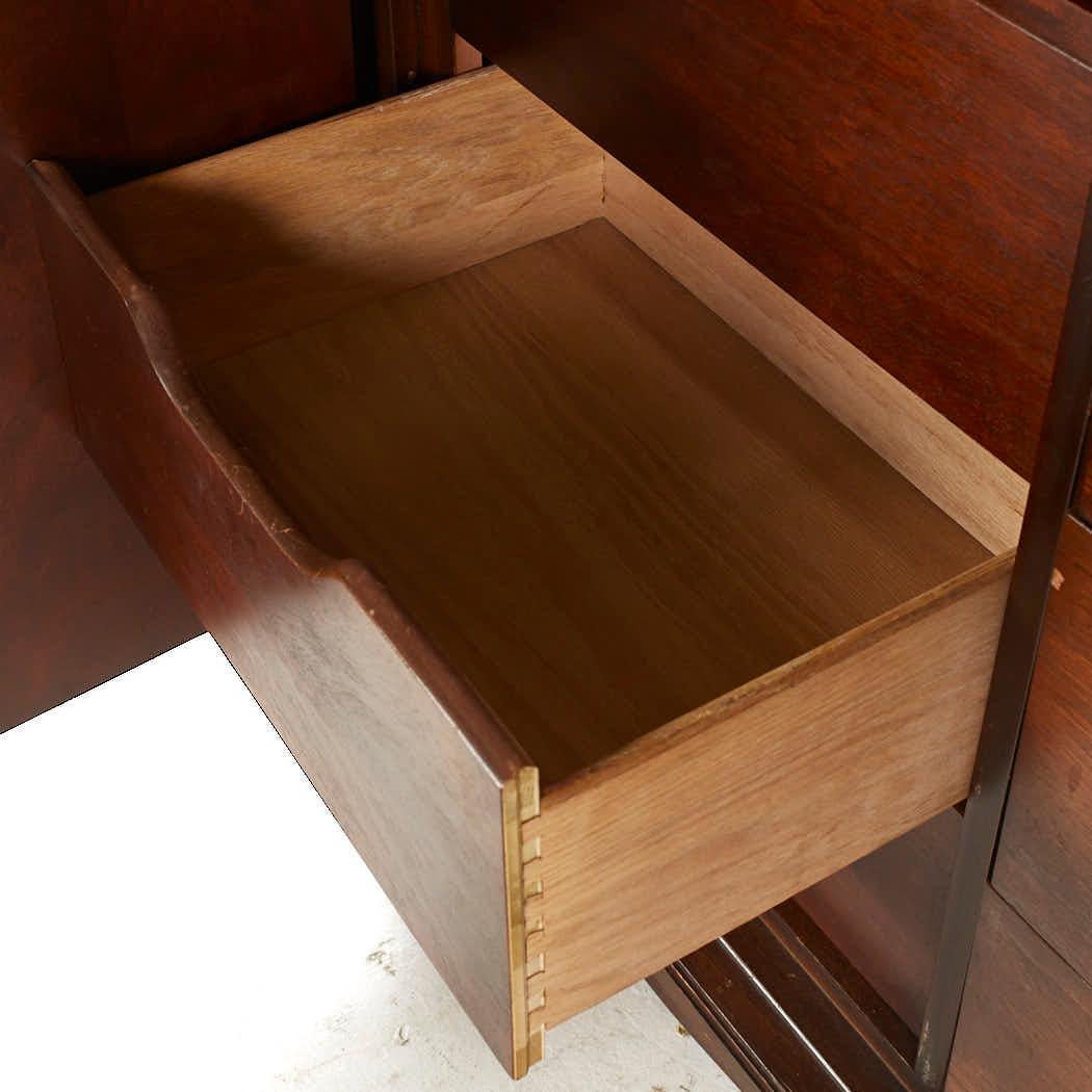 Wood Witco Style Pulaski Oceanic Mid Century Highboy Dresser Armoire For Sale