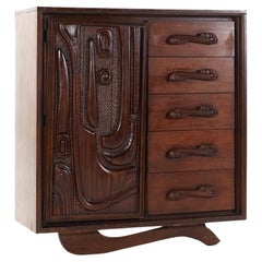 Witco Style Pulaski Oceanic Mid Century Highboy Dresser Armoire