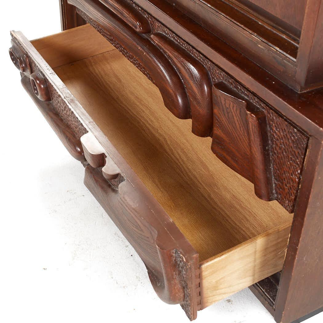 Wood Witco Style Pulaski Oceanic Mid Century Highboy Dresser For Sale