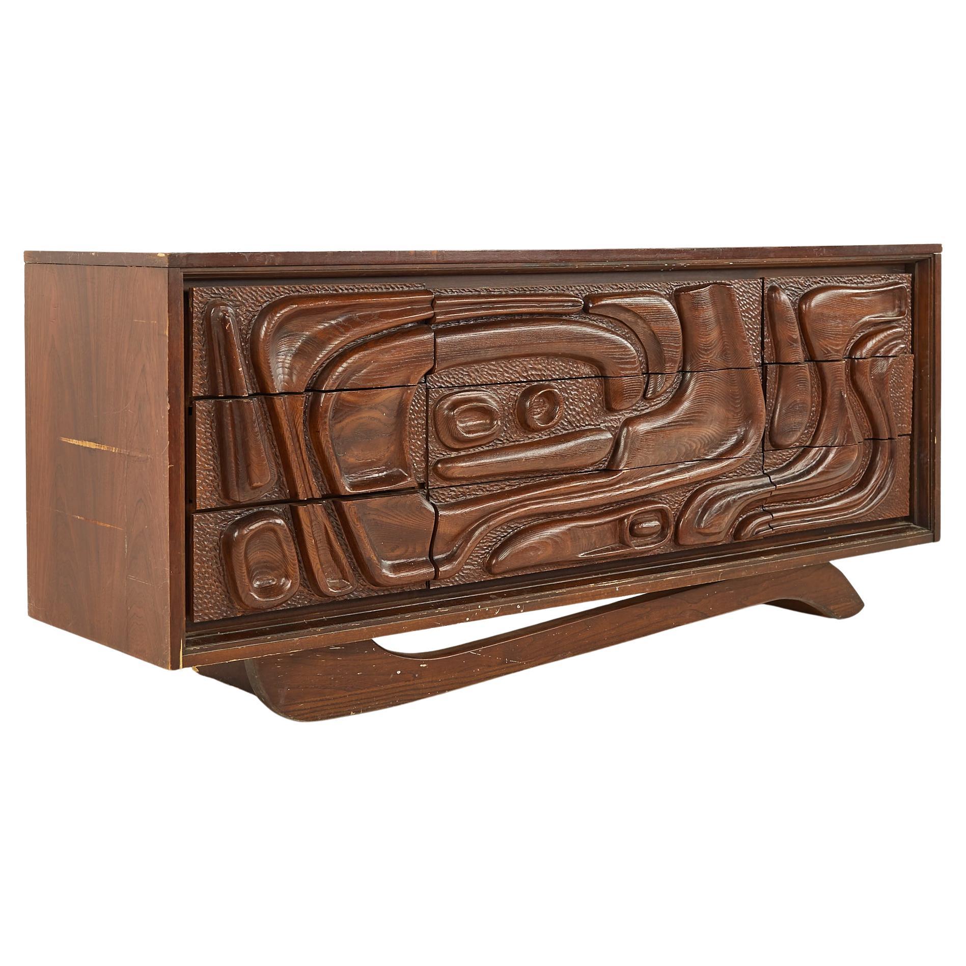 Witco Style Pulaski Oceanic Mid Century Lowboy Dresser For Sale