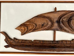 Witco Wood Carved Outrigger Ship Wall Hanging