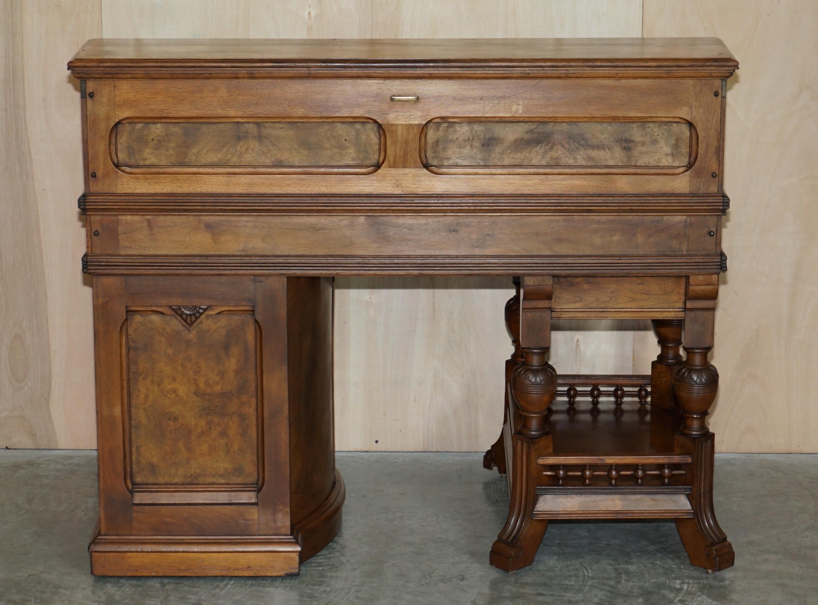 With Certificate Antique Shannon File Co Victorian Walnut Tambour Desk Must See For Sale 1
