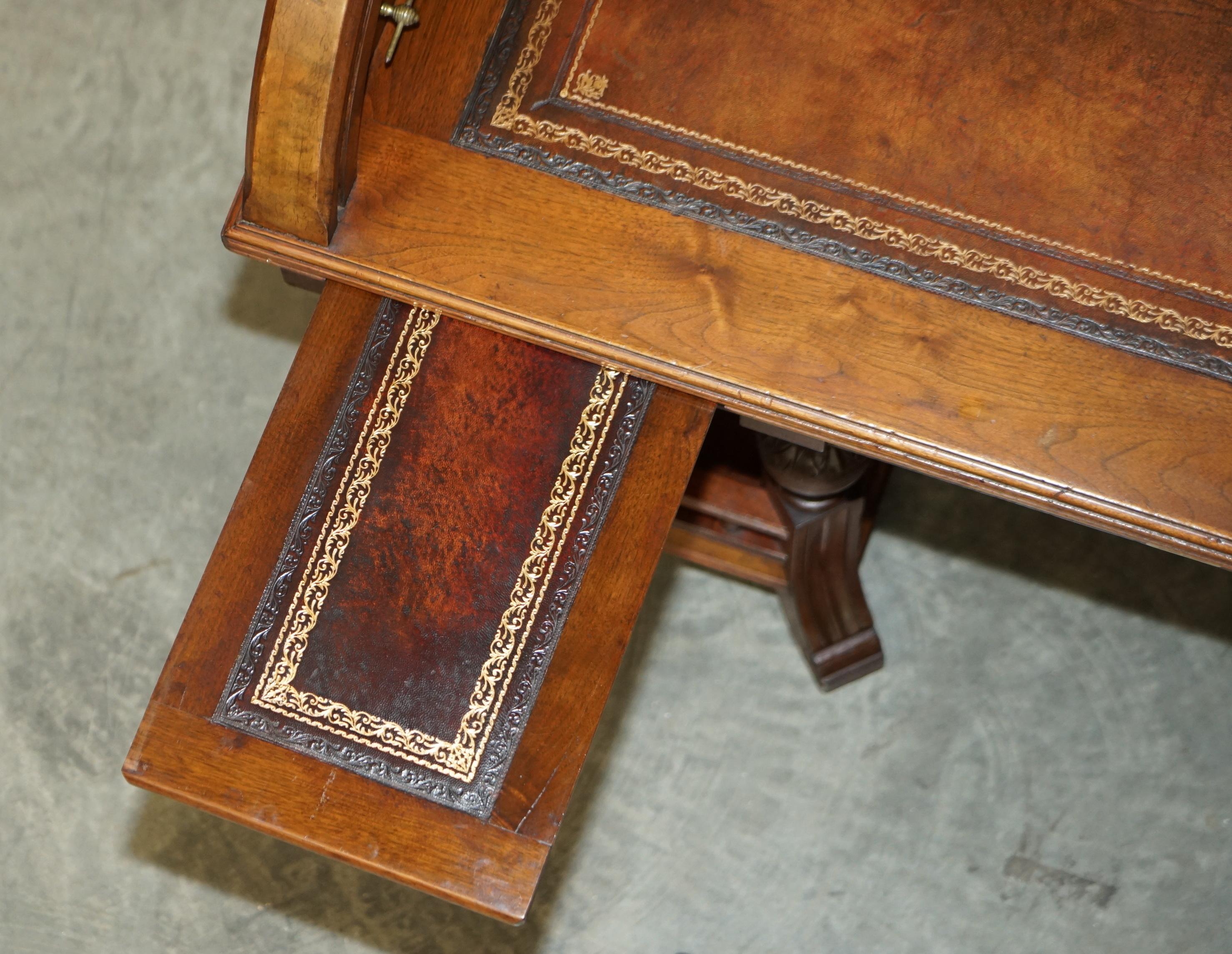 With Certificate Antique Shannon File Co Victorian Walnut Tambour Desk Must See For Sale 6