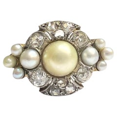  with Diamonds and Pearls 18k Yellow Gold Ring