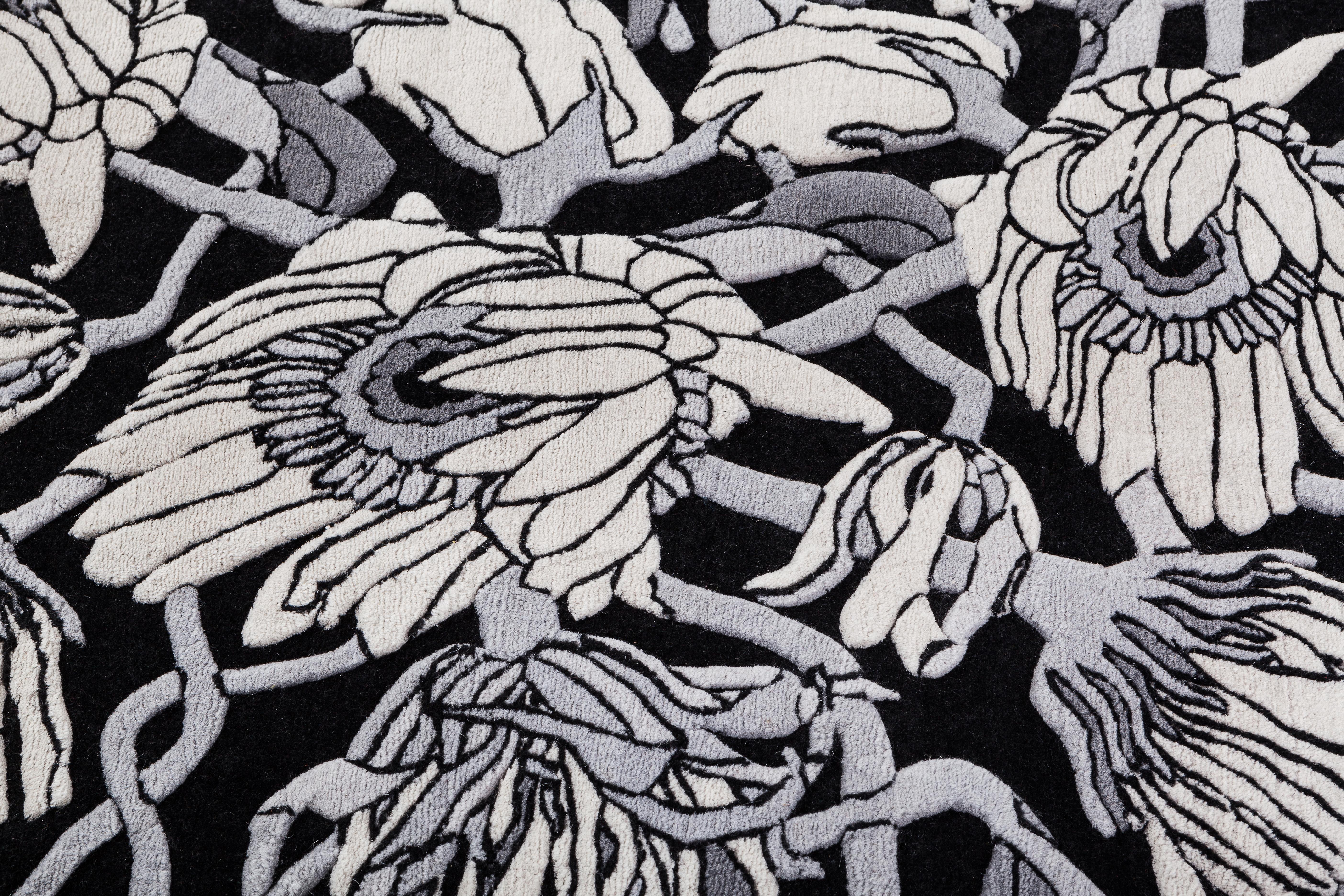 Withered Flowers Teppich:: handgeknüpft in Wolle:: 100 Kpi:: Studio Job (21. Jahrhundert und zeitgenössisch) im Angebot