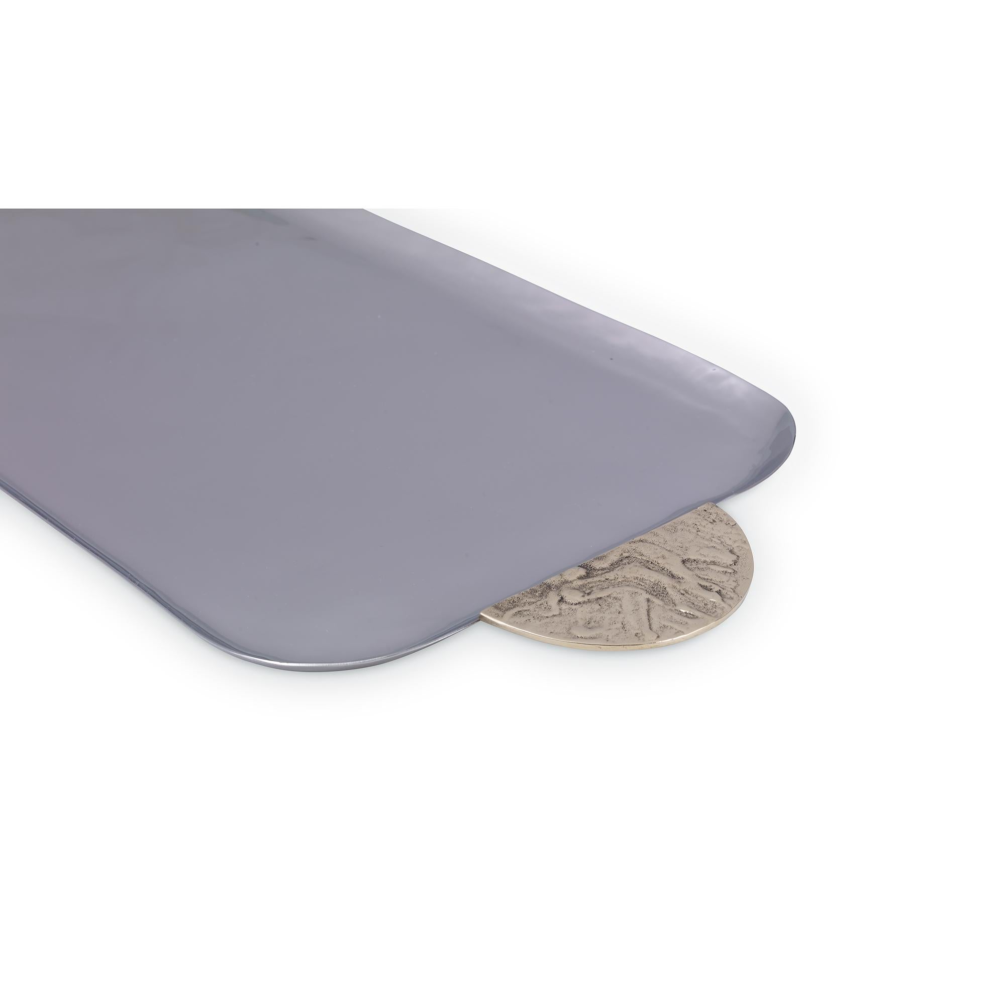 Modern Witherell Tray in Silver and Gold Steel by CuratedKravet