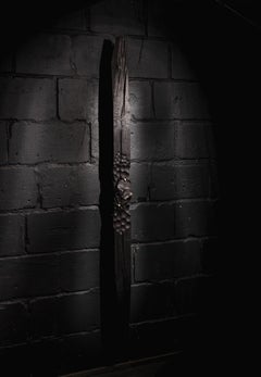 Witness 04 Unique Charcoal Wall Sculpture by Jeremy Descamps