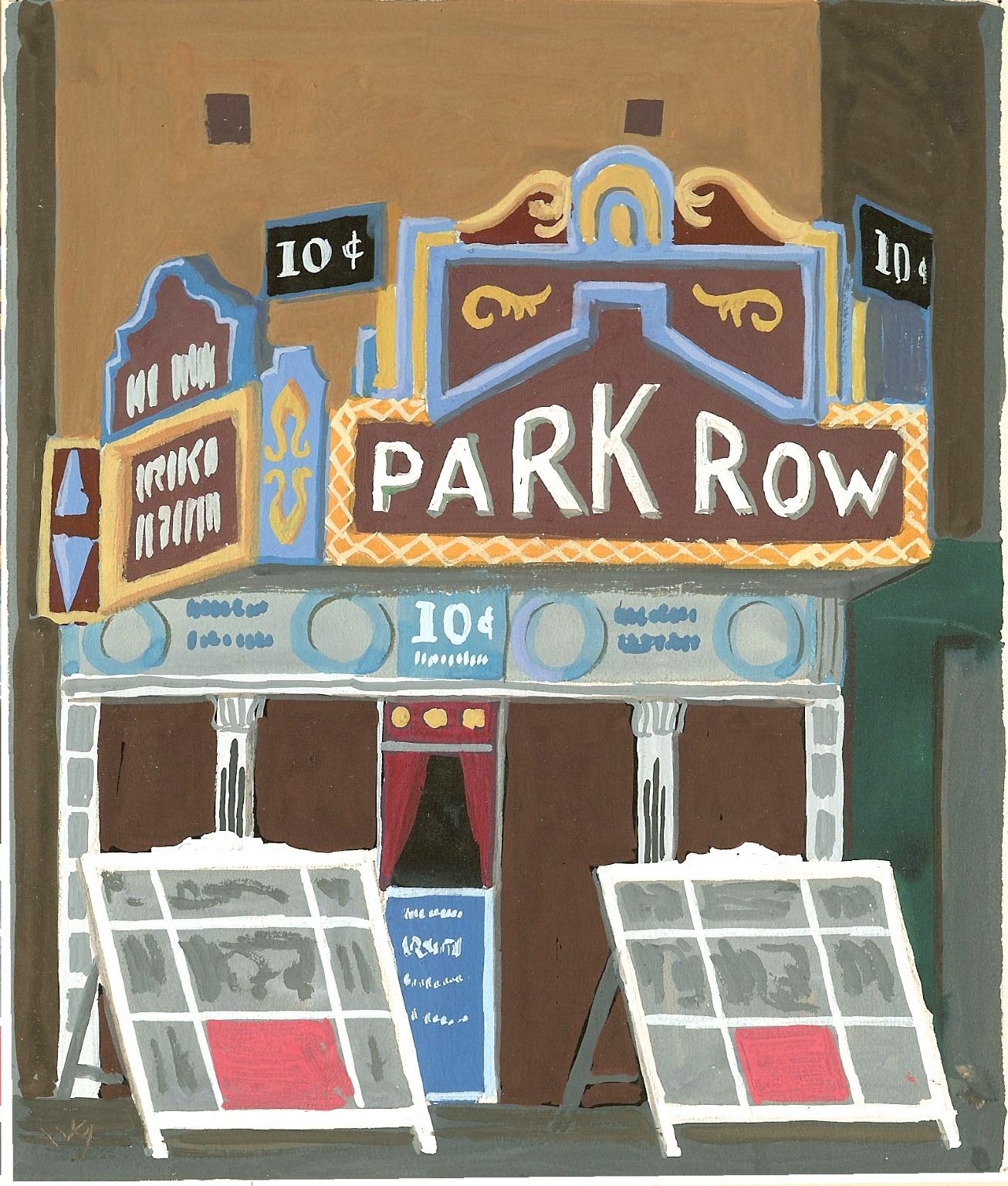 Américain Gouache de Witold Gordon « Park Row Theater - Vanity Fair » (en anglais) en vente