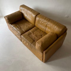 Wittmann Atrium Cognac Leather Daybed Sofa, 1970s