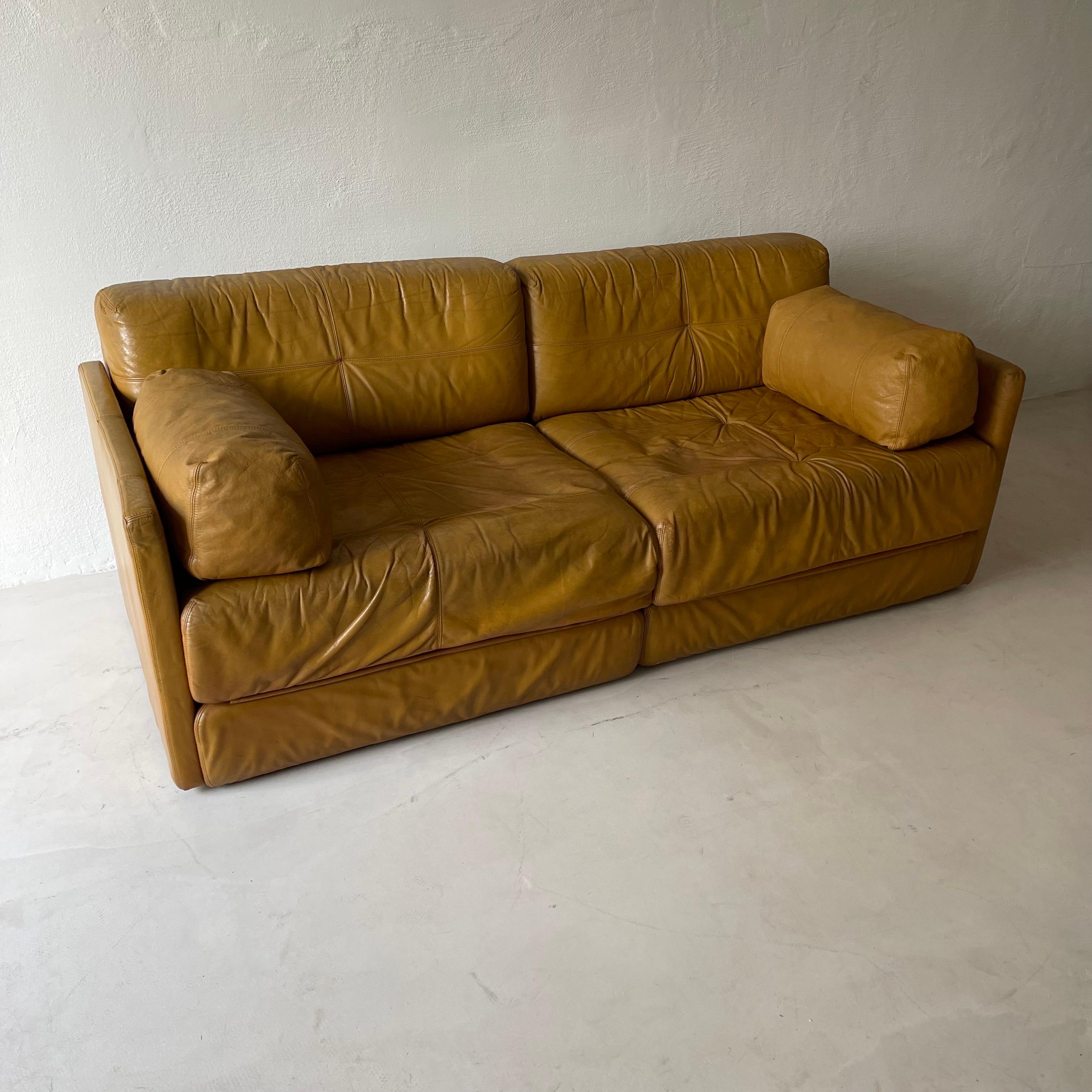 Late 20th Century Wittmann Atrium Cognac Leather Daybed Sofa, 1970s For Sale