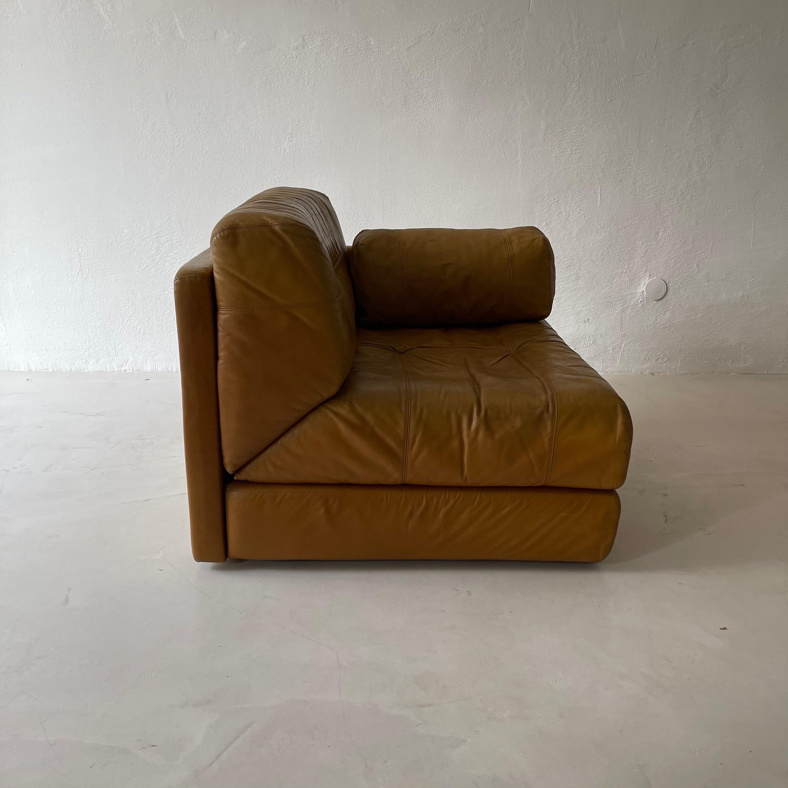 Wittmann Atrium Cognac Leather Pair Lounge Chairs, 1970s For Sale 6
