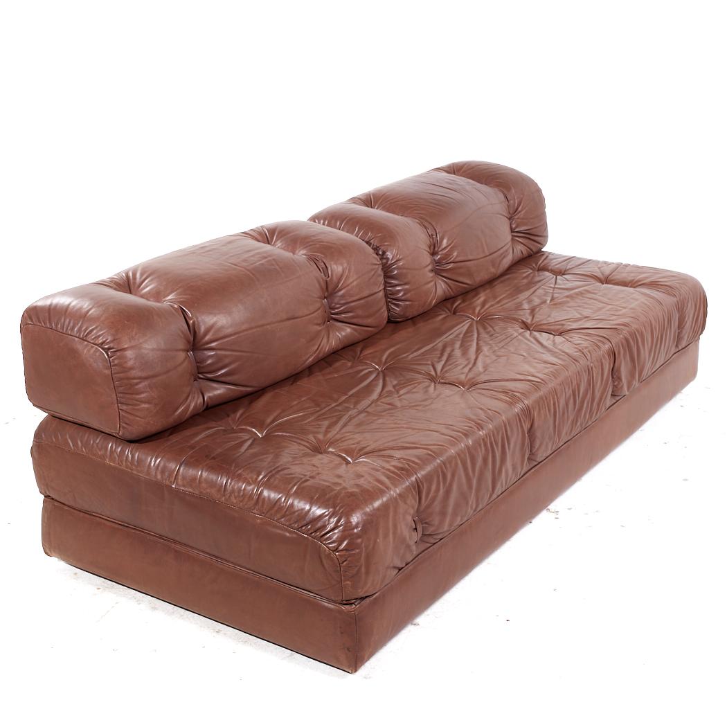 Sofá modular de 2 plazas Wittmann Atrium Mid Century Austria Cuero en venta