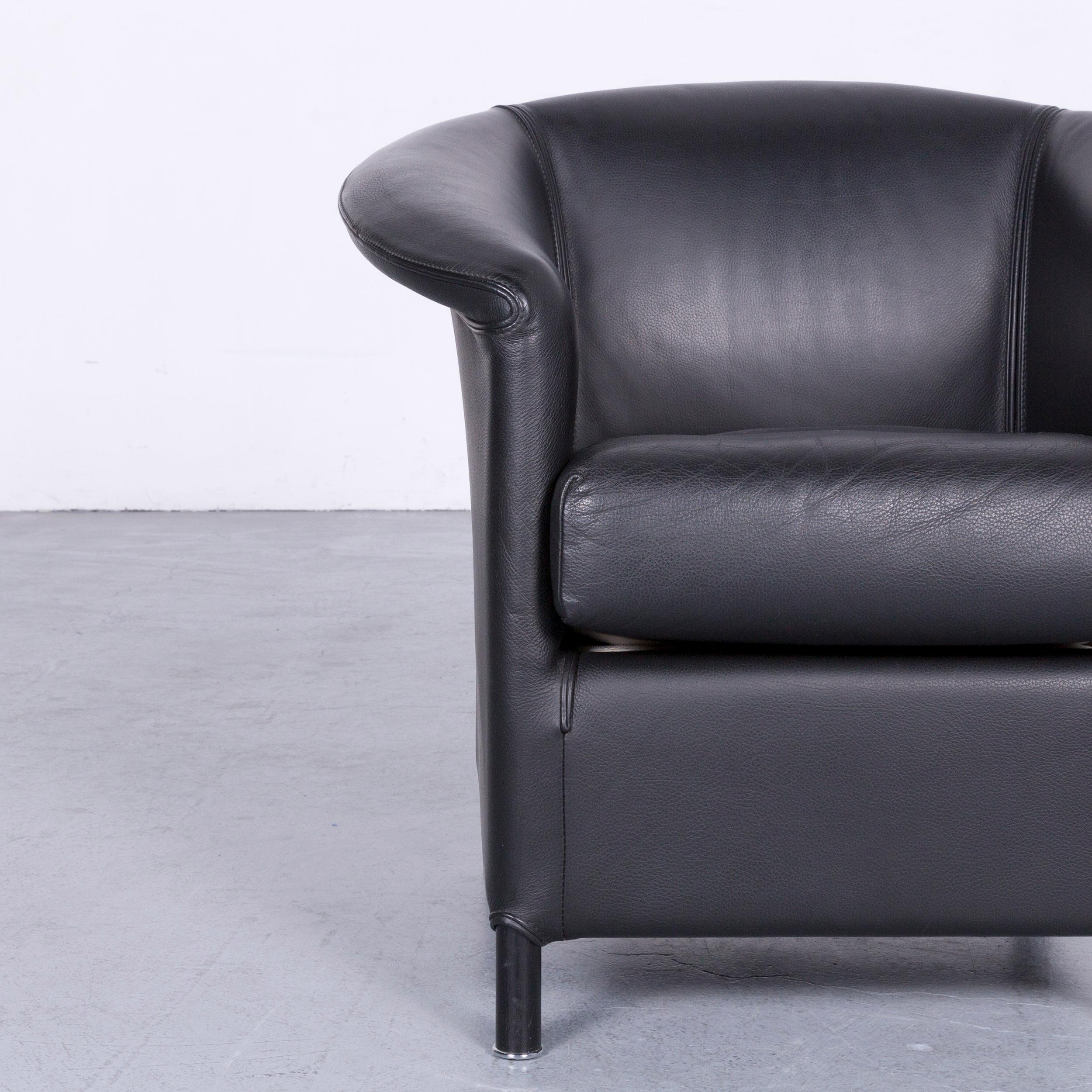 black leather armchair