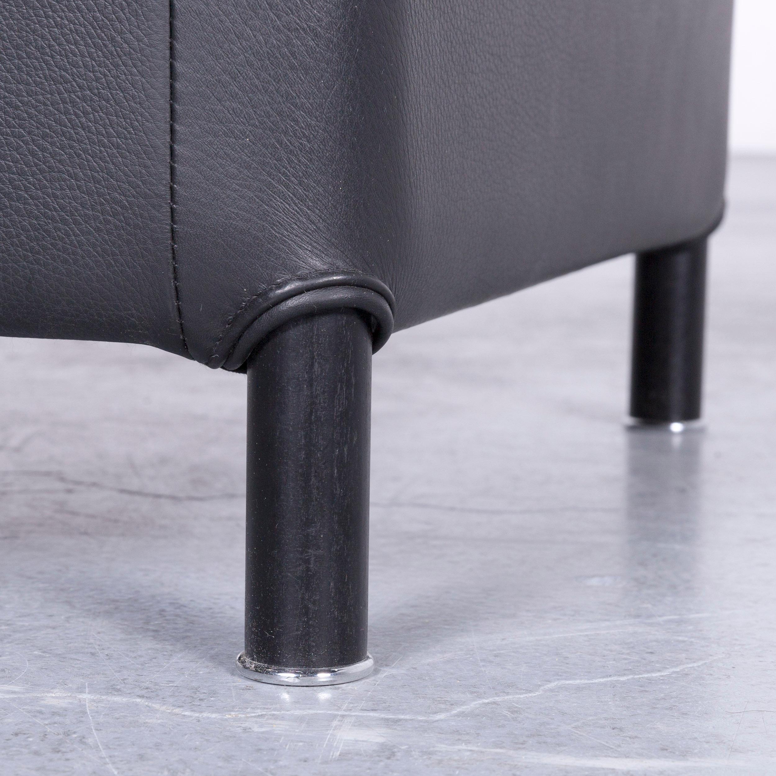 German Wittmann Aura Designer Leather Armchair Black Club-Chair For Sale