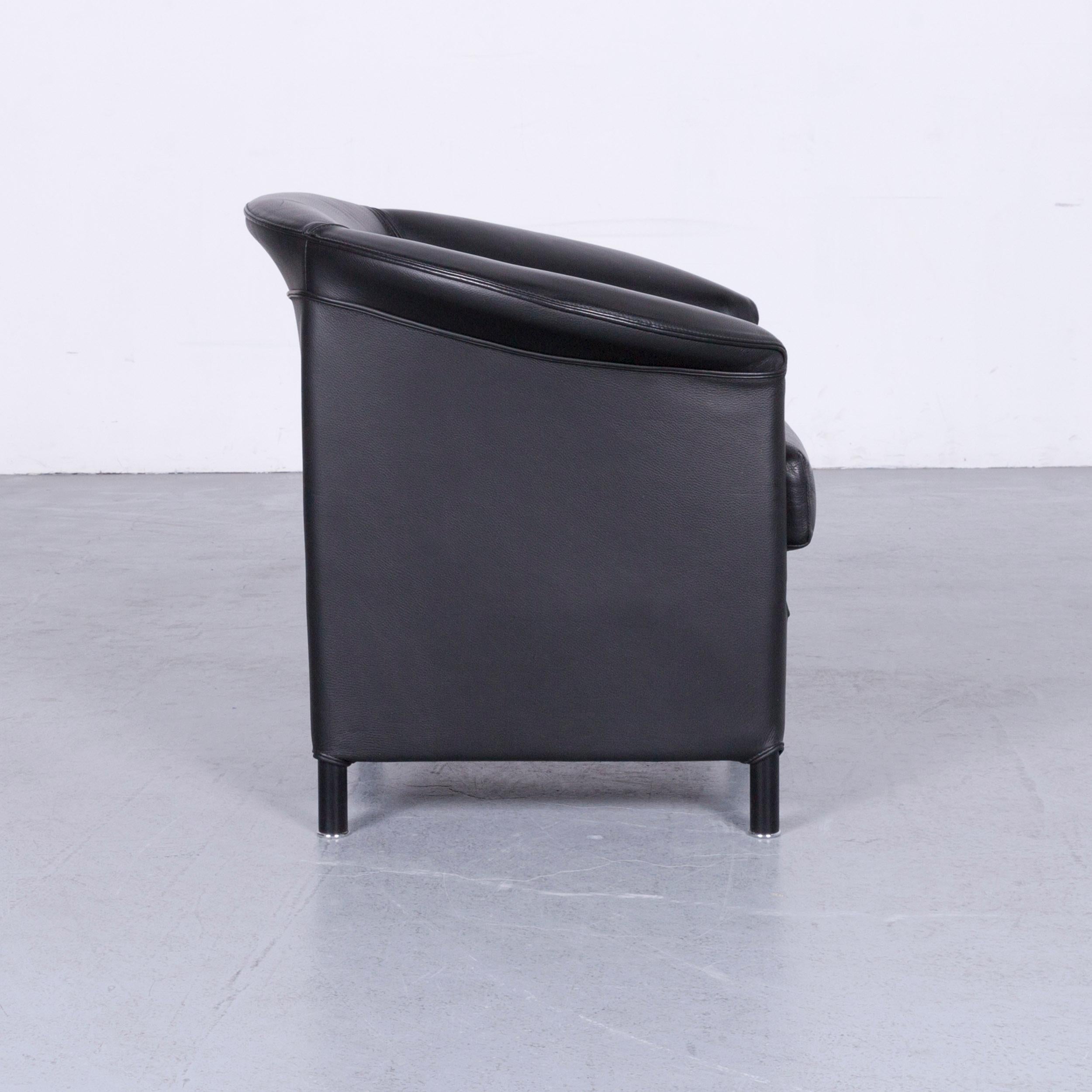 Contemporary Wittmann Aura Designer Leather Armchair Black Club-Chair For Sale