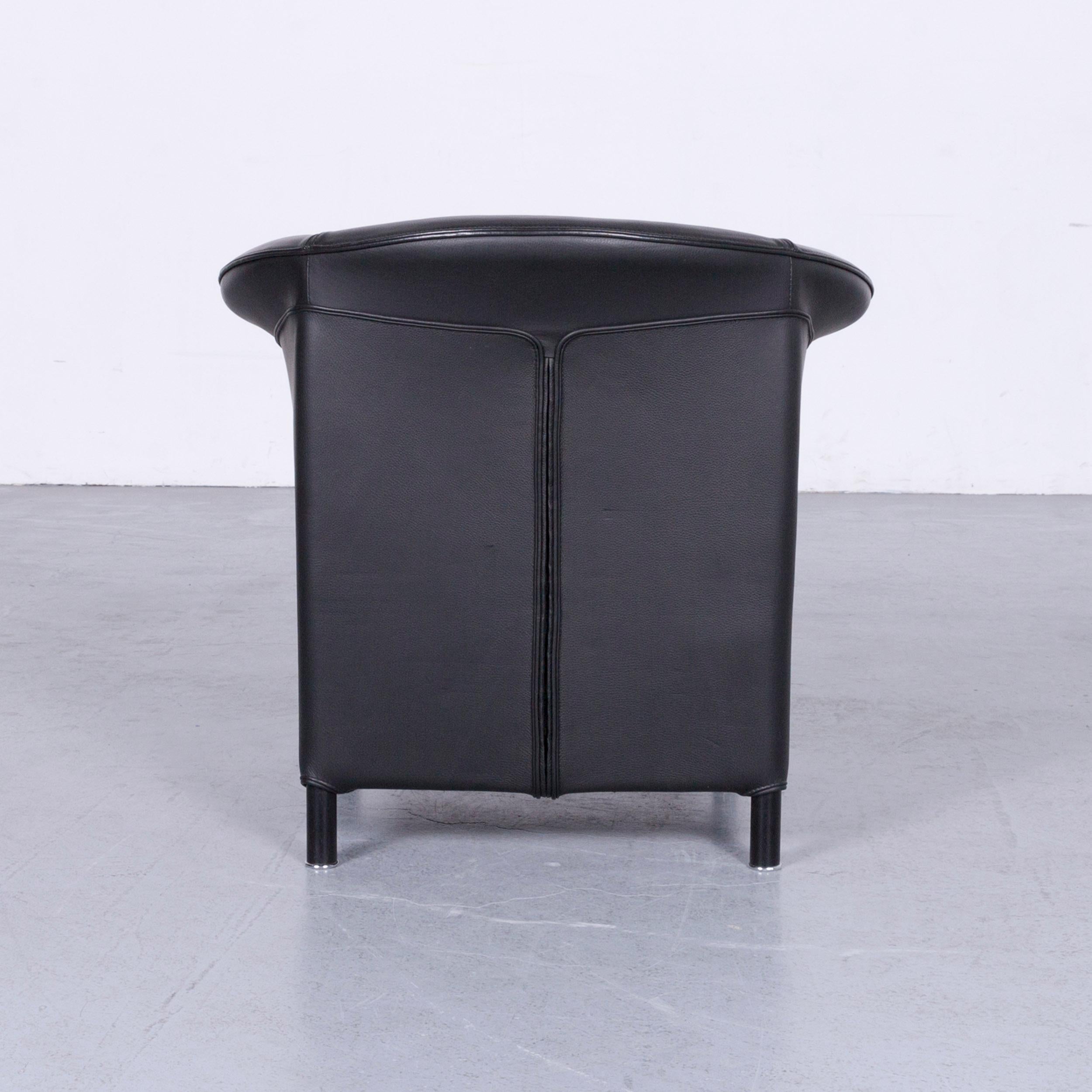 Wittmann Aura Designer Leather Armchair Black Club-Chair For Sale 1