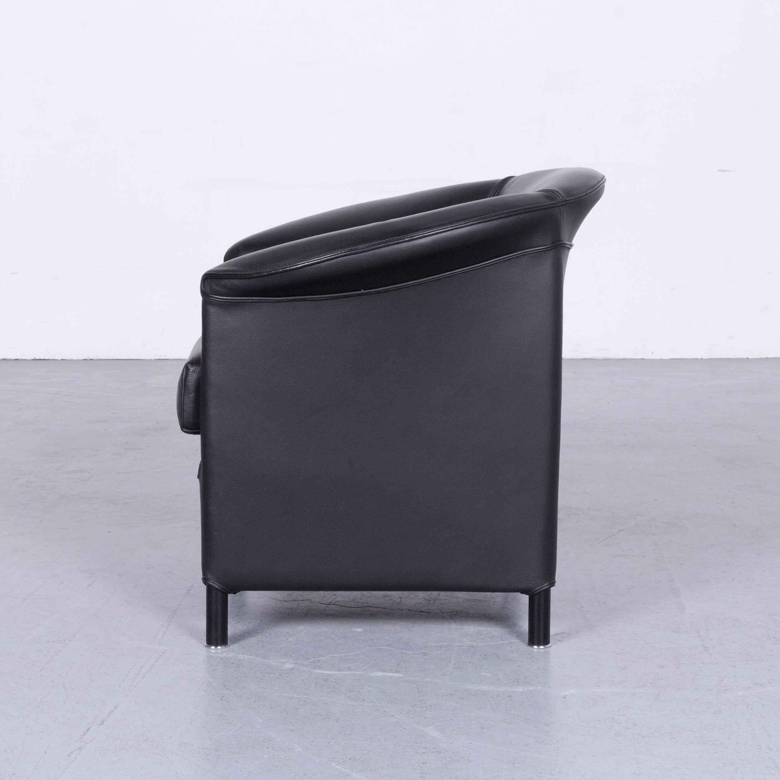 Wittmann Aura Designer Leather Armchair Black Club-Chair For Sale 2