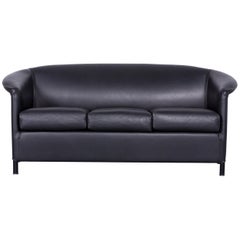 Wittmann Aura Designer Leather Sofa Black Two-seat Couch