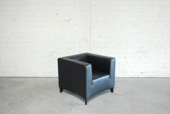 Wittmann Sessel aus schwarzem Leder, Modell Ducale Cube Design von Paolo Piva
