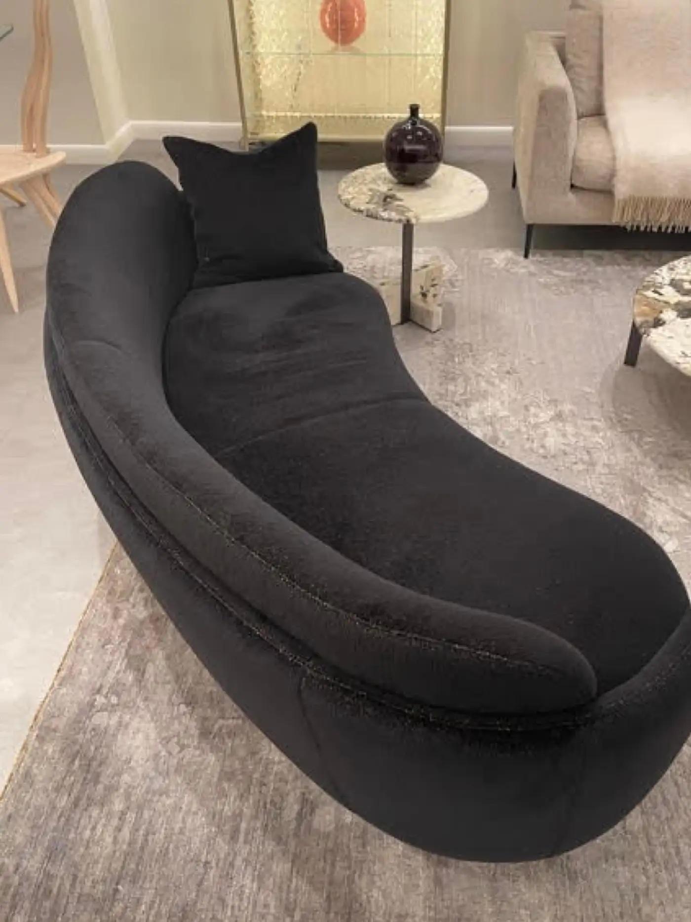 Wittmann Black Velvet Miles Sofa by Sebastian Herkner IN STOCK For Sale 7