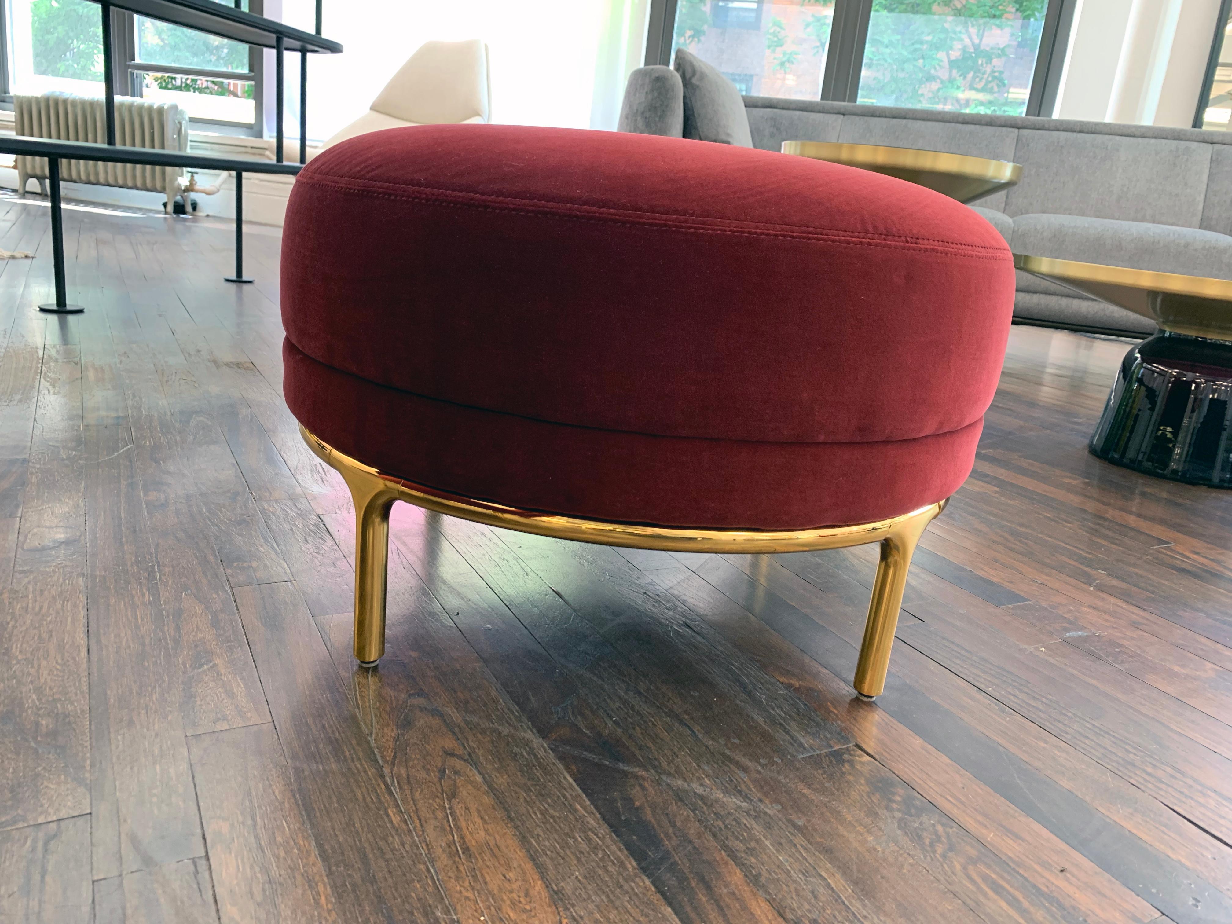 burgundy velvet armchair