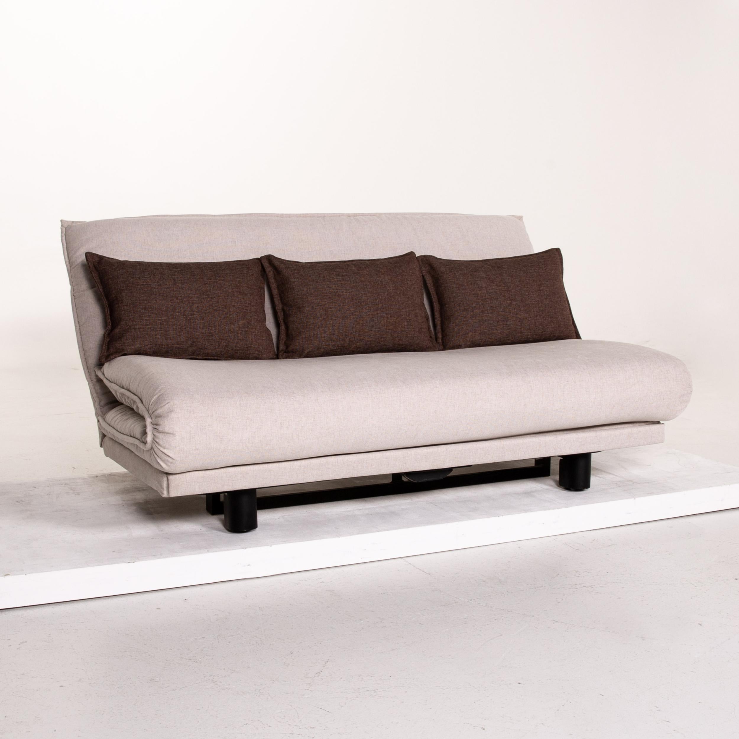 Modern Wittmann Colli Fabric Sofa Bed Cream Three-Seat Function Sleeping Function For Sale