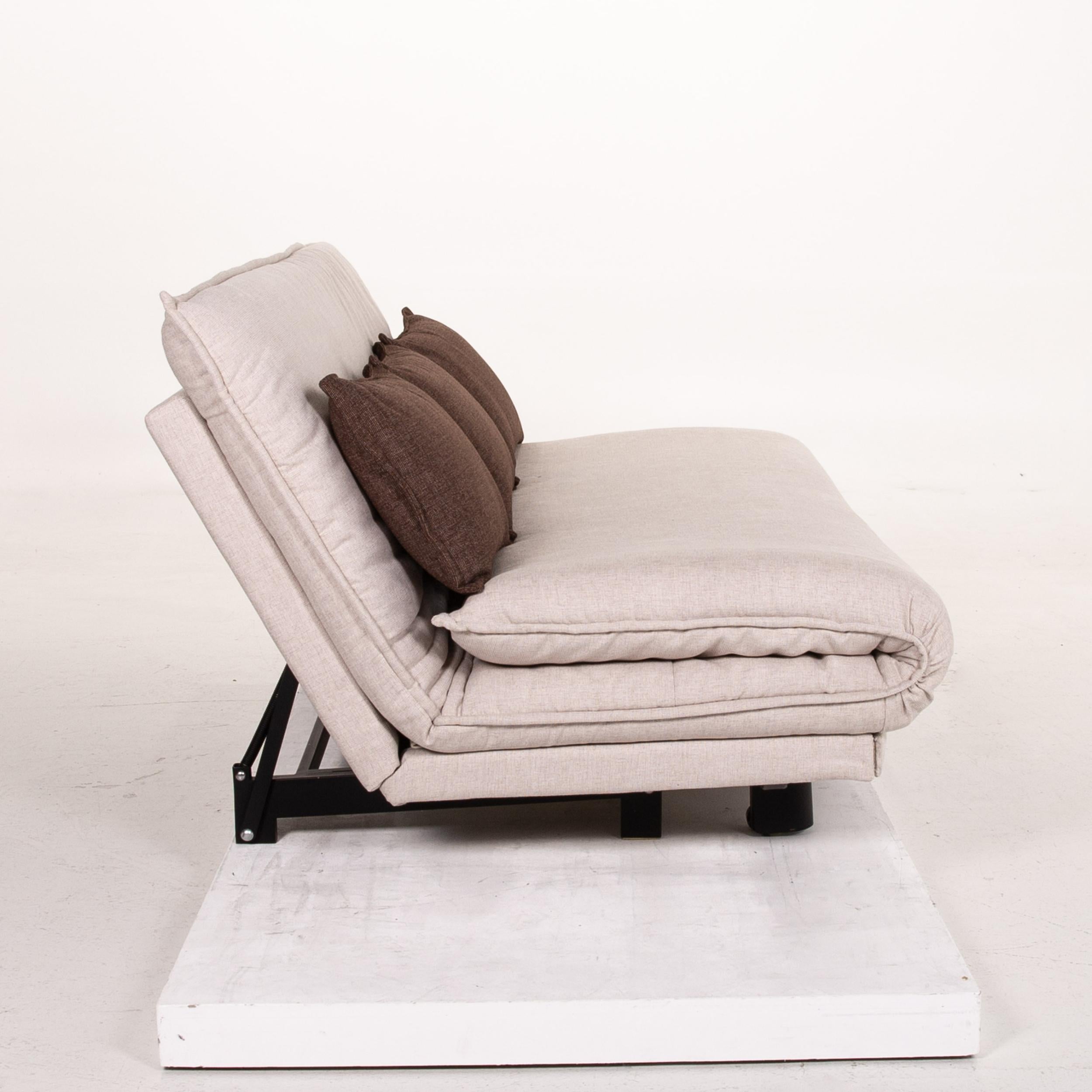 Wittmann Colli Fabric Sofa Bed Cream Three-Seat Function Sleeping Function In Excellent Condition For Sale In Cologne, DE